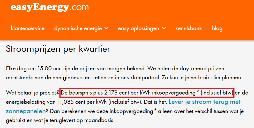 Detalhes do contrato do site Easy Energy