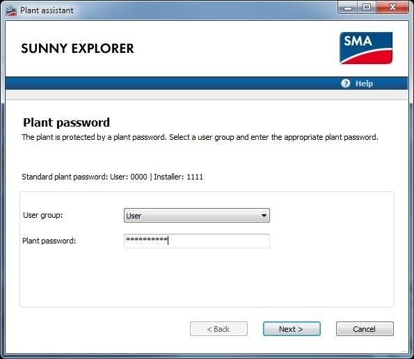 Sunny Explorer Authentifizierung