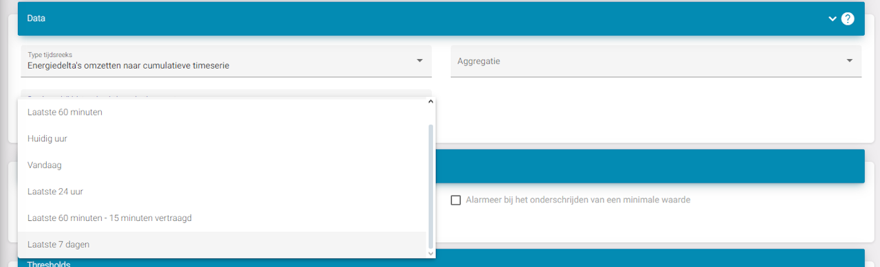 Alarmkonfiguration Daten