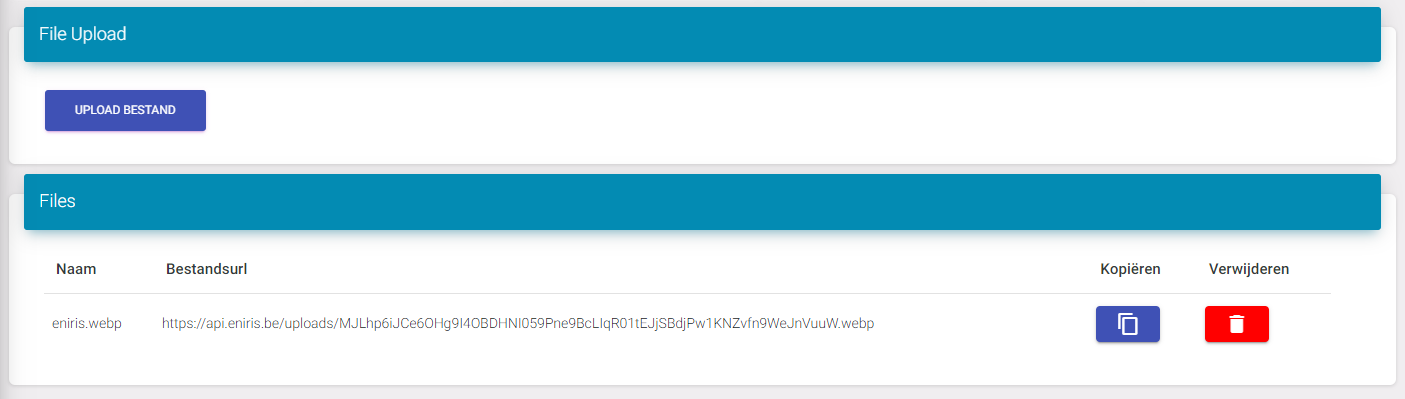 Tabelle zur Dateiverwaltung