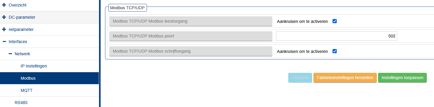 KACO blueplanet 92.0 / 105.0 Einstellungs der Benutzeroberfläche